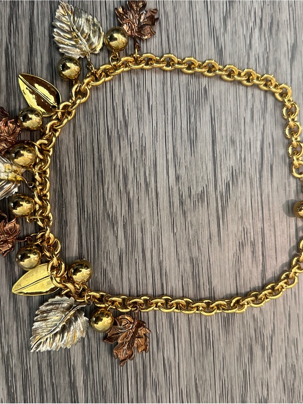 Silver and Gold-Tone Leaf necklace - Women Jewelry